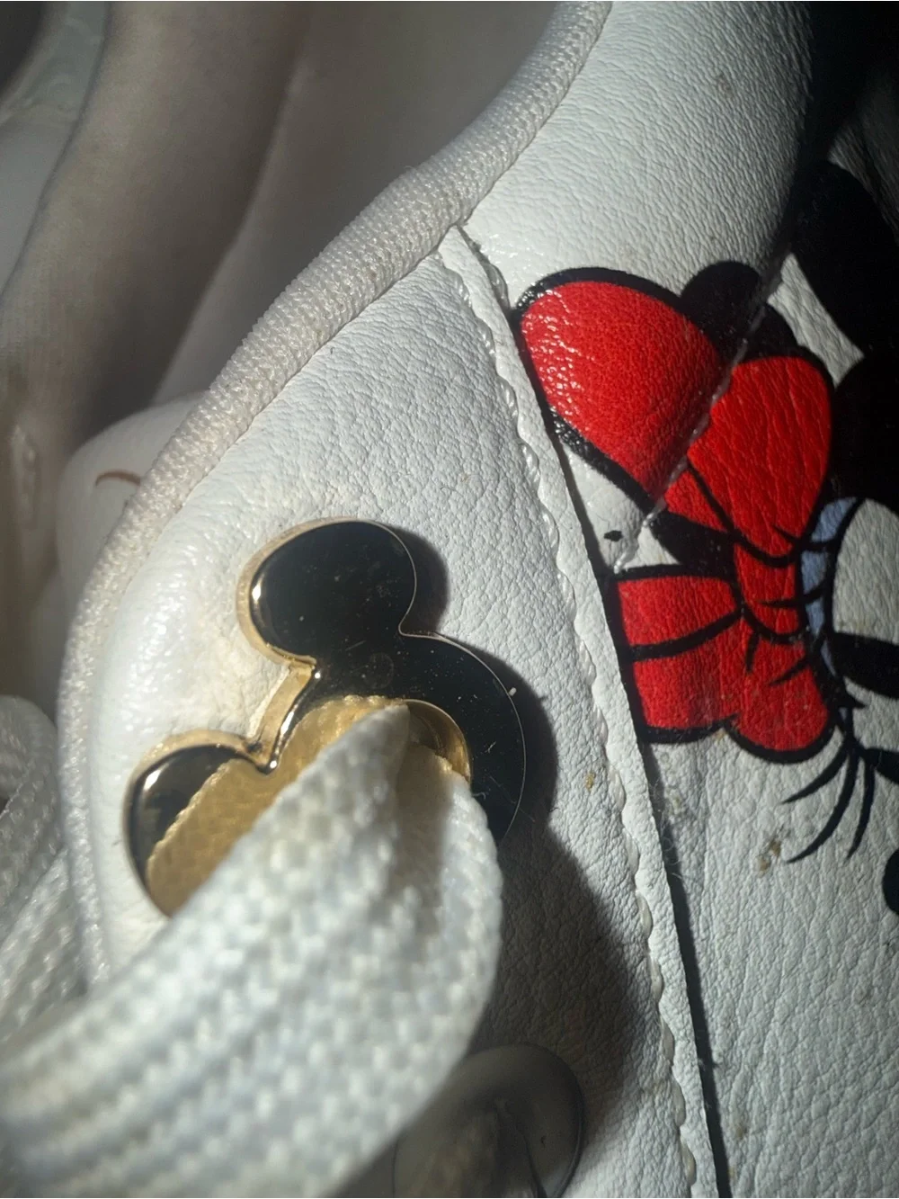 Aldo White Platform Sneakers with Mickey Accent